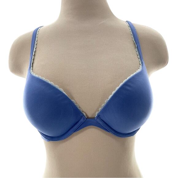 Victoria’s Secret Body By Victoria Push-Up Bra Periwinkle Blue Lace Detail 34B - Picture 3 of 7
